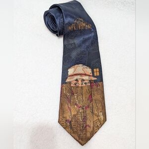 Home Improvement Novelty Tie Wilson Nostalgic TV Classic Sitcom Navy Brown Fence